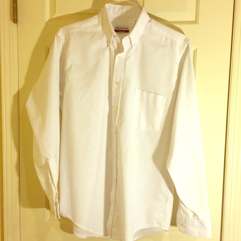 Men’s Manhattan white cotton dress shirt 34/35
